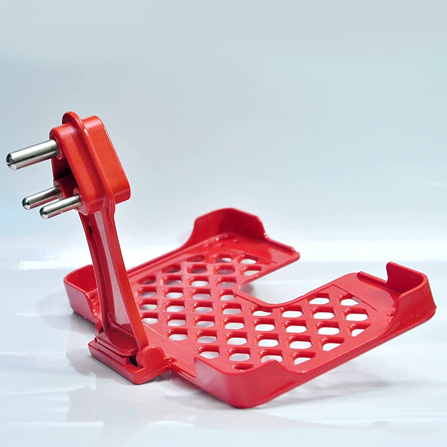 6496 Multi-Purpose Wall Holder Stand for Charging Mobile Just Fit in Socket and Hang (Red) DeoDap 6496 Multi-Purpose Wall Holder Stand for Charging Mobile Just Fit in Socket and Hang (Red) DeoDap